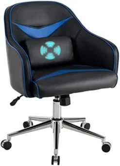 Giantex PU Leather Gaming Chair, Adjustable Height Mid-Back Armchair W/Massage Lumbar Pillow, Rolling Swivel Desk Chairs For Office Home Game Room (Green & Black) 9 Giantex PU Leather Gaming Chair, Adjustable Height Mid-Back Armchair W/Massage Lumbar Pillow, Rolling Swivel Desk Chairs For Office Home Game Room (Green & Black) -Amazon Basics Furniture Shop 41UV7qM5KUL. AC