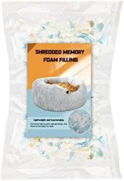 SHWAKK Bean Bag Filler Foam, 150g Premium Shredded Memory Foam, Filler Foam Refill For Easy Pillow, Mattress Grade Replacement Filling For Dolls, Dog Beds, Pillows And Arts Crafts(5.29oz) -Amazon Basics Furniture Shop 41UWgFSJ6 L. AC