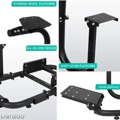 Dardoo Racing Sim Stand Gaming Simulator Cockpit With Black Seat Fits For Thrustmaster T300RS TX Fanatec Logitech G25 G27 G29 G920 G923 Racing Wheel Stand For PC PS4 Xbox Without Wheel,Shifter&Pedals -Amazon Basics Furniture Shop 41UXNxw44ZL