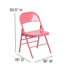 BizChair 2 Pack Bubblegum Pink Triple Braced & Double Hinged Metal Folding Chair 14 BizChair 2 Pack Bubblegum Pink Triple Braced & Double Hinged Metal Folding Chair -Amazon Basics Furniture Shop 41UjPhZ1ekL