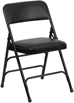 Flash Furniture 4 Pack HERCULES Series Curved Triple Braced & Double Hinged Black Vinyl Metal Folding Chair -Amazon Basics Furniture Shop 41UqR6GBRJL. AC