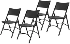 OEF Furnishings (4 Pack Heavy Duty Indoor/Outdoor Plastic Folding Chair, Light Grey -Amazon Basics Furniture Shop 41UuXmyef3L. AC