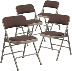 Flash Furniture 4 Pack HERCULES Series Curved Triple Braced & Double Hinged Burgundy Patterned Fabric Metal Folding Chair -Amazon Basics Furniture Shop 41Uxmi2A56L. AC