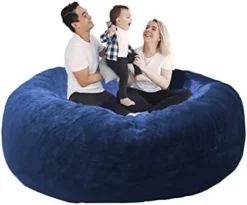 Bean Bag Chairs, 7ft Giant Bean Bag Chair For Adults, Big Bean Bag Cover Comfy Large Bean Bag Bed (No Filler, Cover Only) Fluffy Lazy Sofa (Dark Grey), 7ft(180*80cm)(Black) -Amazon Basics Furniture Shop 41VhzsDKXxL. AC