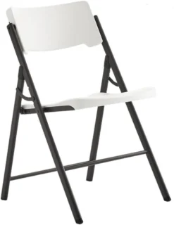 Living And More Commercial Folding Chair, Ergonomic Swiveling Back, Indoor Outdoor Use, 350-Pound Capacity, 1 Pack, White -Amazon Basics Furniture Shop 41VvfD1rfL. AC