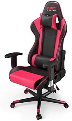 Epic Racing Professional Gaming Chair With Adjustable Height, Full Recline And Headrest/Lumbar Support (Blue) -Amazon Basics Furniture Shop 41W8CXc wxL. AC