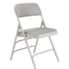 National Public Seating 2302 Steel Frame Upholstered Premium Fabric Seat And Back Folding Chair With Triple Brace, 480 Lbs Capacity, Graystone/Gray (Carton Of 4)