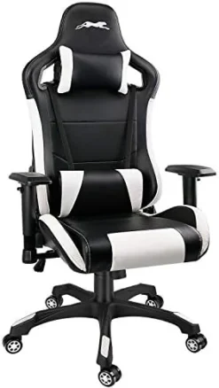 Leopard Gaming Chair, High Back PU Leather Office Chair, Adjustable Video Gaming Chairs, Swivel Racing Chair With Adjustable Armrest (Black/Blue) -Amazon Basics Furniture Shop 41WKXifCThL. AC