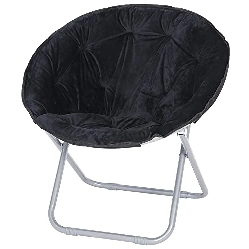 Nova Microdermabrasion Folding Faux Fur Saucer Chair Soft Plush Lounge Chair Moon Chair With Metal Frame For Bedroom, Living Room, Dorm Rooms, Apartments And Courtyard, Black 1 Nova Microdermabrasion Folding Faux Fur Saucer Chair Soft Plush Lounge Chair Moon Chair With Metal Frame For Bedroom, Living Room, Dorm Rooms, Apartments And Courtyard, Black