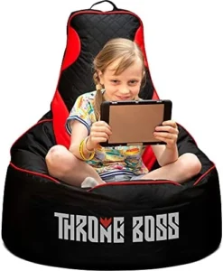 Gaming Bean Bag Chair For Adults [Cover ONLY No Filling] With High Back - Fun Gaming Sofa - Big Bean Bag Chairs For Teens And Kids - Dorm Chair - Gamer Beanbag Gaming Chair (Black/Red) -Amazon Basics Furniture Shop 41WcS4Xd6XS. AC