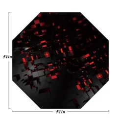 51" X 51" Large Gaming Chair Mat, Natural Rubber Computer Chair Mat For Hard Floor, Game Floor Protector For Hardwood Floor, Soft/Non-Slip/Scratch-Resistant & Washable (Octagon-3D)