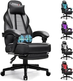 BOSSIN Gaming Chair, Leather Computer Desk Chair With Footrest And Headrest, Ergonomic Heavy Duty Design, Large Size High-Back E-Sports, Big And Tall Gaming Chair -Amazon Basics Furniture Shop 41WyhJzsPBL. AC