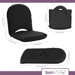 BonVIVO Floor Chair With Back Support - Multi-Angle, Portable Floor Seating For Adults, Kids, Sports Events, Gaming, Reading And Meditation W/Adjustable Backrest - Easy Smart Style -Amazon Basics Furniture Shop 41X1dToWVqL