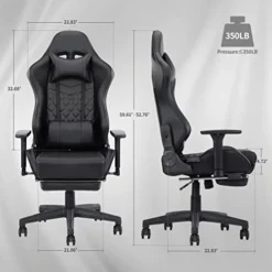 Blue Whale Heavy Duty Gaming Chair With Air-Cooling System, 350LBS Reinforced Nylon Base, High Back Racing Computer Chair With Adjustable Linked Armrest, PU Leather Ergonomic Office Chair -Amazon Basics Furniture Shop 41X26kd0uOL