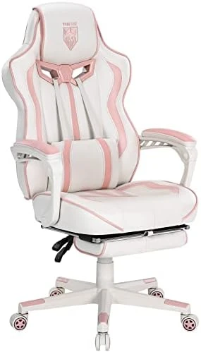 Vonesse Pink Gaming Chair PC Game Chair For Girls Racing Style Reclining Computer Chair With Footrest Office Swivel Ergonomic Gaming Computer Chair With Massage High Back Gaming Chairs For Adults 9 Vonesse Pink Gaming Chair PC Game Chair For Girls Racing Style Reclining Computer Chair With Footrest Office Swivel Ergonomic Gaming Computer Chair With Massage High Back Gaming Chairs For Adults - Image 9