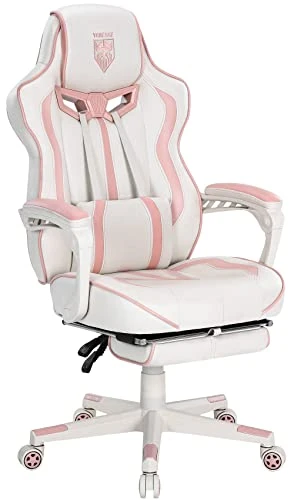 Vonesse Pink Gaming Chair PC Game Chair For Girls Racing Style Reclining Computer Chair With Footrest Office Swivel Ergonomic Gaming Computer Chair With Massage High Back Gaming Chairs For Adults 1 Vonesse Pink Gaming Chair PC Game Chair For Girls Racing Style Reclining Computer Chair With Footrest Office Swivel Ergonomic Gaming Computer Chair With Massage High Back Gaming Chairs For Adults