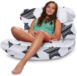 Posh Creations Laguna Lounger Teens, Kids And Adults For Bedrooms And Dorm Rooms, Large Bean Bag Chair, Soft Nylon-Charcoal Gray -Amazon Basics Furniture Shop 41XCmg28NTL. AC