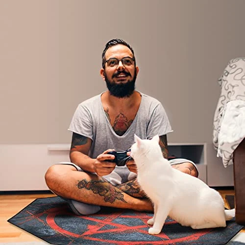 IBETTO 51x51 Inches Large Gaming Chair Octagon Carpet Natural Rubber Silent Computer Game Chair Rug Anti Slip Gamer Chair Mat For All Kinds Of Office Hard Wood Floor (Pentagram Star) 5 IBETTO 51x51 Inches Large Gaming Chair Octagon Carpet Natural Rubber Silent Computer Game Chair Rug Anti Slip Gamer Chair Mat For All Kinds Of Office Hard Wood Floor (Pentagram Star) - Image 5