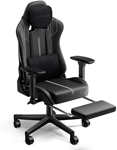 Nokaxus Gaming Chair Large Size High-back Ergonomic Racing Seat With Massager Lumbar Support And Retractible Footrest PU Leather 90-180 Degree Adjustment Of Backrest Thickening Sponges (YK-6008-BLACK) 11 Nokaxus Gaming Chair Large Size High-back Ergonomic Racing Seat With Massager Lumbar Support And Retractible Footrest PU Leather 90-180 Degree Adjustment Of Backrest Thickening Sponges (YK-6008-BLACK) - Image 11