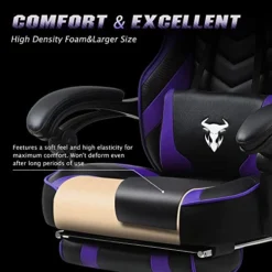 Purple Gaming Chair, Reclining Computer Chair With Footrest, High Back Gamer Chair With Massage, Large Computer Gaming Chair, Racing Style Desk Chair For Gaming, Big And Tall Gaming Chairs For Adults 14 Purple Gaming Chair, Reclining Computer Chair With Footrest, High Back Gamer Chair With Massage, Large Computer Gaming Chair, Racing Style Desk Chair For Gaming, Big And Tall Gaming Chairs For Adults -Amazon Basics Furniture Shop 41XolIBBLvL