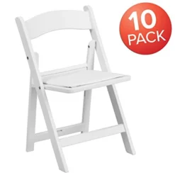 Flash Furniture HERCULES 10 Pack Kids White Resin Folding Event Party Chair With Vinyl Padded Seat -Amazon Basics Furniture Shop 41XshTK4q0L