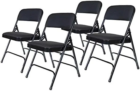 OEF Furnishings Premium Fabric Upholstered Steel Folding Chairs, 4 Pack, Grey 6 OEF Furnishings Premium Fabric Upholstered Steel Folding Chairs, 4 Pack, Grey - Image 6