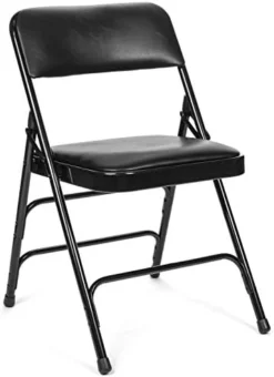 XL Series Vinyl Upholstered Folding Chair (4 Pack) - Heavy Duty 1.25" Thick Padded Seat And Back, Triple Braced - Quad Hinging, 300 Lb Tested (White) 11 XL Series Vinyl Upholstered Folding Chair (4 Pack) - Heavy Duty 1.25" Thick Padded Seat And Back, Triple Braced - Quad Hinging, 300 Lb Tested (White) -Amazon Basics Furniture Shop 41Y6ixe12aL. AC