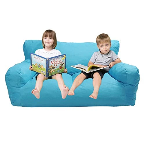 Dporticus Double Mini Lounger Sofa, Bean Bag Chair Self-Rebound Sponge Double Child Seat 51" X 32" X 18" Blue 1 Dporticus Double Mini Lounger Sofa, Bean Bag Chair Self-Rebound Sponge Double Child Seat 51" X 32" X 18" Blue