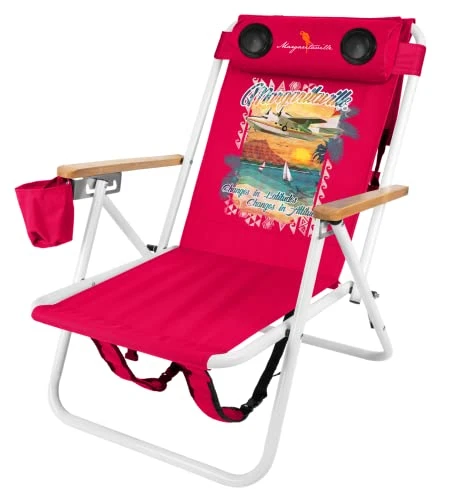 Margaritaville Folding Chair With Wireless Speakers, Beach Chair With Waterproof Wireless Speakers, 5 Hour Playback Time, 20 Foot Bluetooth Range, Cup Holder, Backpack, Padded Head And Neck Rest 1 Margaritaville Folding Chair With Wireless Speakers, Beach Chair With Waterproof Wireless Speakers, 5 Hour Playback Time, 20 Foot Bluetooth Range, Cup Holder, Backpack, Padded Head And Neck Rest