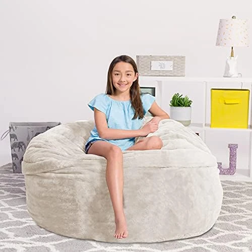 Chill Sack Bean Bag Chair With Nike Grind Foam: Giant 5' Memory Foam Furniture Bean Bag - Big Sofa With Soft Micro Fiber Cover - Brown Pebble 4 Chill Sack Bean Bag Chair With Nike Grind Foam: Giant 5' Memory Foam Furniture Bean Bag - Big Sofa With Soft Micro Fiber Cover - Brown Pebble - Image 4