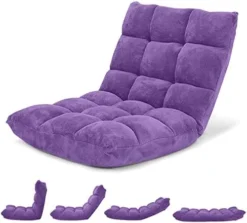 Giantex Floor Chair With Back Support, Folding Sofa Chair With 14 Adjustable Position, Padded Sleeper Bed, Couch Recliner, Floor Gaming Chair, Meditation Chair, Gaming Floor Chairs For Adults(Brown) -Amazon Basics Furniture Shop 41Yd6ijJ91L. AC