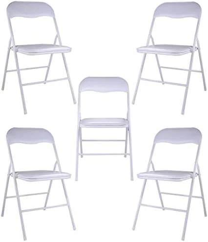 LAZYMOON 5-Pack Plastic Folding Chairs Wedding Banquet Seat Premium Party Event Chair White 7 LAZYMOON 5-Pack Plastic Folding Chairs Wedding Banquet Seat Premium Party Event Chair White - Image 7