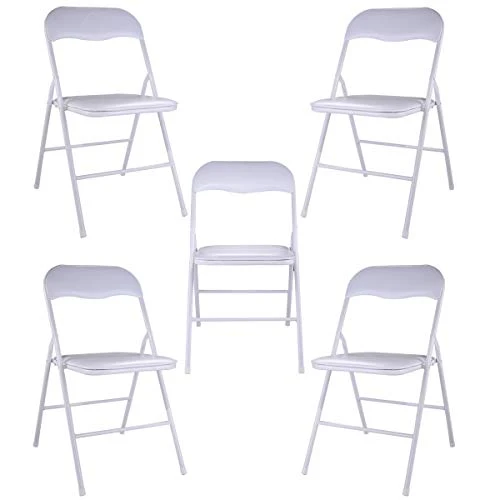 LAZYMOON 5-Pack Plastic Folding Chairs Wedding Banquet Seat Premium Party Event Chair White 1 LAZYMOON 5-Pack Plastic Folding Chairs Wedding Banquet Seat Premium Party Event Chair White