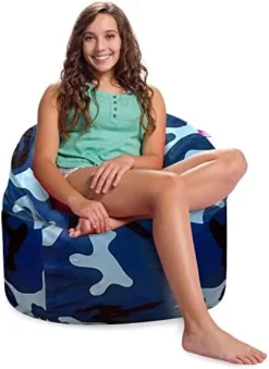 Posh Creations Sonoma Lounger Chair For Kids And Teens Big Bean Bag For Living Rooms, Bedrooms And Basements, Large, Royal Blue -Amazon Basics Furniture Shop 41Yq7kuAdkL. AC