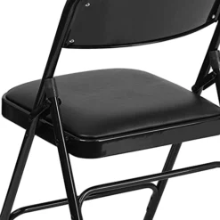 Flash Furniture 4 Pack HERCULES Series Curved Triple Braced & Double Hinged Black Vinyl Metal Folding Chair -Amazon Basics Furniture Shop 41YvnbmQDJS