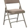 XL Series Commercial Fabric Padded Folding Chair, Triple Cross Bracing, Quad Hinging, 300 Lb Tested, 4 Pack (Beige)
