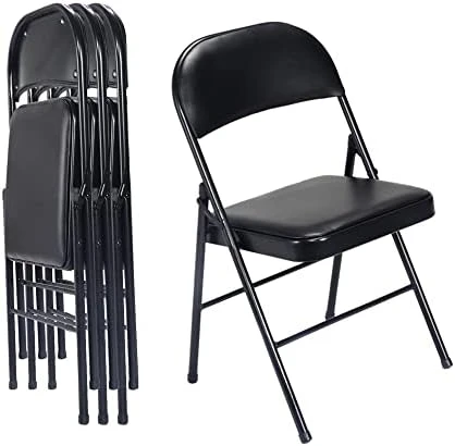 Karl Home 4 Pack Black Folding Chairs With Padded Seats For Outdoor & Indoor, Portable Stackable Commercial Seat With Steel Frame For Events Office Wedding Party, 330lbs Capacity 7 Karl Home 4 Pack Black Folding Chairs With Padded Seats For Outdoor & Indoor, Portable Stackable Commercial Seat With Steel Frame For Events Office Wedding Party, 330lbs Capacity - Image 7
