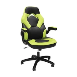 OFM Gaming Chair Ergonomic Racing Style PC Computer Desk Office Chair - 360 Swivel, Integrated Lumbar Support & Headrest, Adjustable Height, Recline Tilt Control, Flip-Up Arms, 275lb Max (2020 Green)