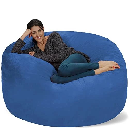 Chill Sack Bean Bag Chair: Giant 5' Memory Foam Furniture Bean Bag - Big Sofa With Soft Micro Fiber Cover - Cobalt Blue 1 Chill Sack Bean Bag Chair: Giant 5' Memory Foam Furniture Bean Bag - Big Sofa With Soft Micro Fiber Cover - Cobalt Blue
