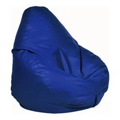 Ample Decor Leather Bean Bag Cover (No Filling), Plush Toys Storage Soft Leatherette, Water Resistant, Durable Construction Sturdy Zipper, Ideal For Teenagers, Adults – Blue
