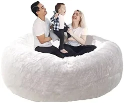 Bean Bag Chairs, 7ft Giant Bean Bag Chair For Adults, Big Bean Bag Cover Comfy Large Bean Bag Bed (No Filler, Cover Only) Fluffy Lazy Sofa (Dark Grey), 7ft(180*80cm)(Black) -Amazon Basics Furniture Shop 41ZT9I2vlcL. AC