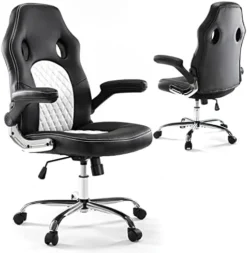 Gaming Chair, Home Office Computer Chair PU Leather Ergonomic Racing Desk Chair Adjustable Height Mid Back Executive Task Chair With Lumbar Support And Flip Up Armrest, Rocking Swivel Comfty Cushion 17 Gaming Chair, Home Office Computer Chair PU Leather Ergonomic Racing Desk Chair Adjustable Height Mid Back Executive Task Chair With Lumbar Support And Flip Up Armrest, Rocking Swivel Comfty Cushion -Amazon Basics Furniture Shop 41ZZ3QUIvuL. AC