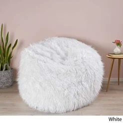 GDFStudio Lycus Faux Fur Bean Bag Chair (White) -Amazon Basics Furniture Shop 41ZeQbVq9LL