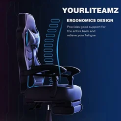 Gaming Chair For Adults Ergonomic Racing Style High Back Computer Chair With Footrest Headrest And Lumbar Support PU Leather 90-150 Degree Tilt -Amazon Basics Furniture Shop 41Zp6wViK6L