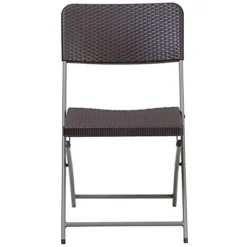 Flash Furniture HERCULES Series Brown Plastic Rattan Folding Chair With Grey Frame -Amazon Basics Furniture Shop 41ZuDYjt37L