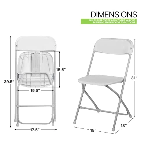 Magshion Plastic Folding Chair Set Of 10 Comfortable Outdoor Indoor Event Chair Lightweight Folding Chair 250LB Capacity White 2 Magshion Plastic Folding Chair Set Of 10 Comfortable Outdoor Indoor Event Chair Lightweight Folding Chair 250LB Capacity White - Image 2