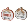 Sweet Home Pumpkin Table Sign (Asstd) - Set Of 2
