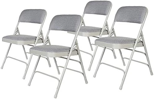 OEF Furnishings Premium Fabric Upholstered Steel Folding Chairs, 4 Pack, Grey 9 OEF Furnishings Premium Fabric Upholstered Steel Folding Chairs, 4 Pack, Grey - Image 9