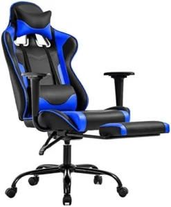 Gaming Chair With Footrest, Ergonomic Office Chair, Adjustable Swivel Leather Desk Chair, Reclining High Back Computer Chair With Lumbar Support And Headrest, Racing Style Video Gamer Chair -Amazon Basics Furniture Shop 41as1g0w lL. AC