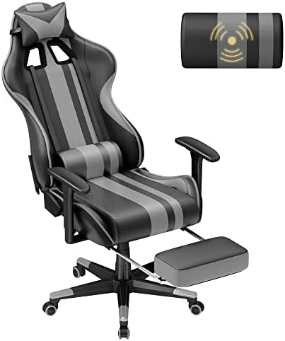 Soontrans Blue Gaming Chair With Footrest, Leather Ergonomic Gaming Chairs For Adults With Massage Lumbar Support & Headrest For Office Work, Height Adjustable Gamer Chair, Comfortable Computer Chair 9 Soontrans Blue Gaming Chair With Footrest, Leather Ergonomic Gaming Chairs For Adults With Massage Lumbar Support & Headrest For Office Work, Height Adjustable Gamer Chair, Comfortable Computer Chair - Image 9